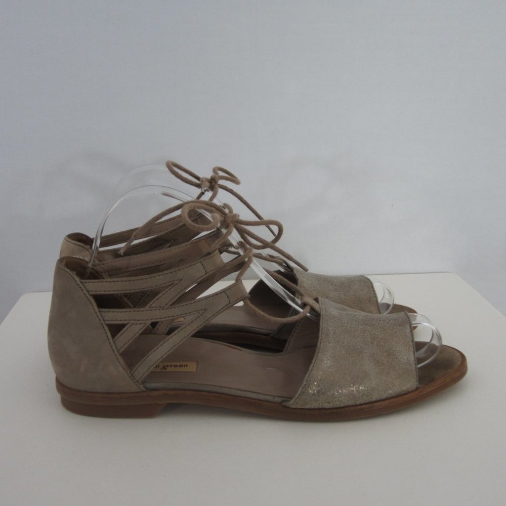 Paul Green Munchen Womens US 7.5 Taupe Beige Brown Sparkle Gladiator Sandals 5 - Picture 5 of 12